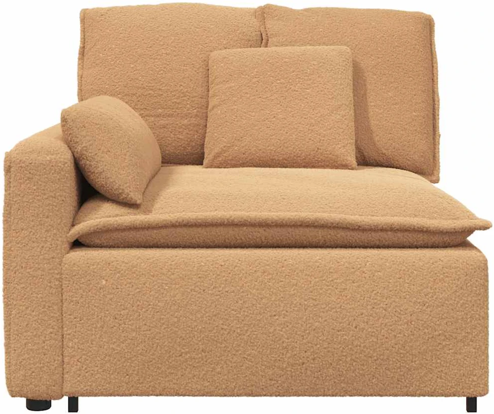 Modulinė sofa, porankiai, galo modulis su pagalvėlėmis, smėlio spalvos, 100 cm