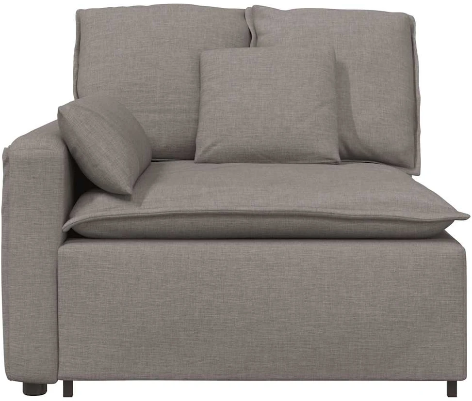 Modulinė sofa, porankis, galo modulis su pagalvėlėmis, pilkai ruda, 100 cm