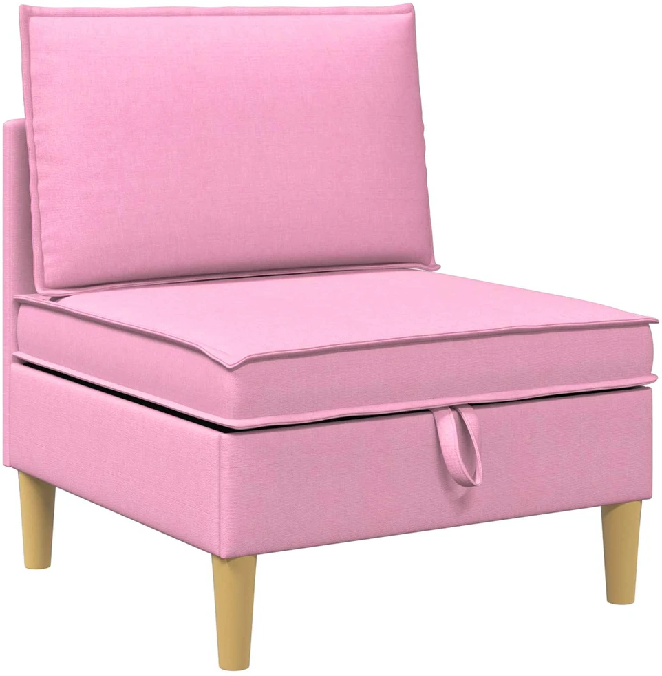 Modulinė sofa su laikymo vieta 3 vnt. Rožinė Audinys
