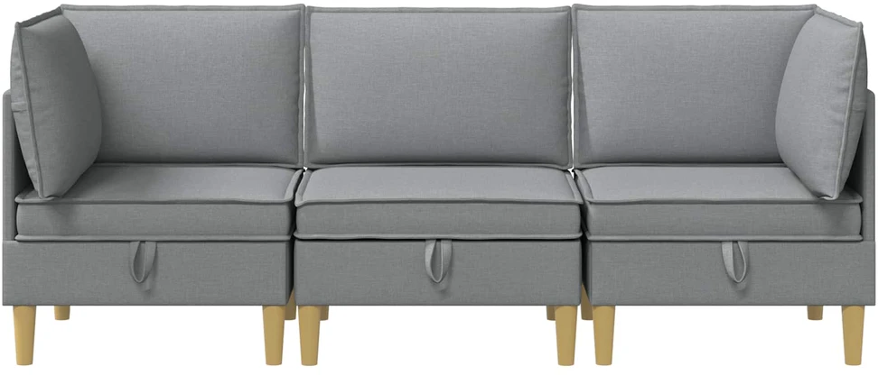 Modulinė sofa su laikymo vieta 3 vnt. Šviesiai pilka