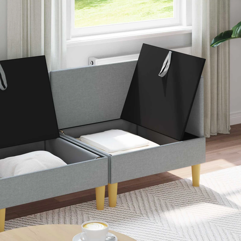 Modulinė sofa su laikymo vieta 3 vnt. Šviesiai pilka