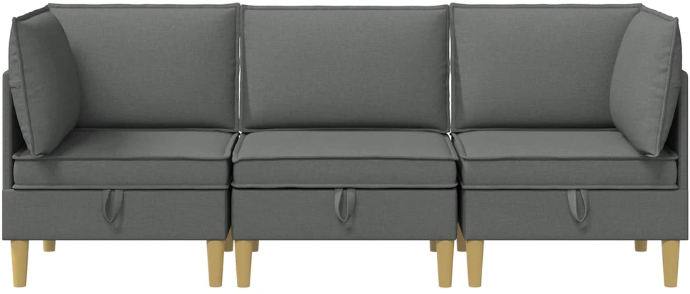 Modulinė sofa su laikymo vieta 3 vnt. Tamsiai pilka