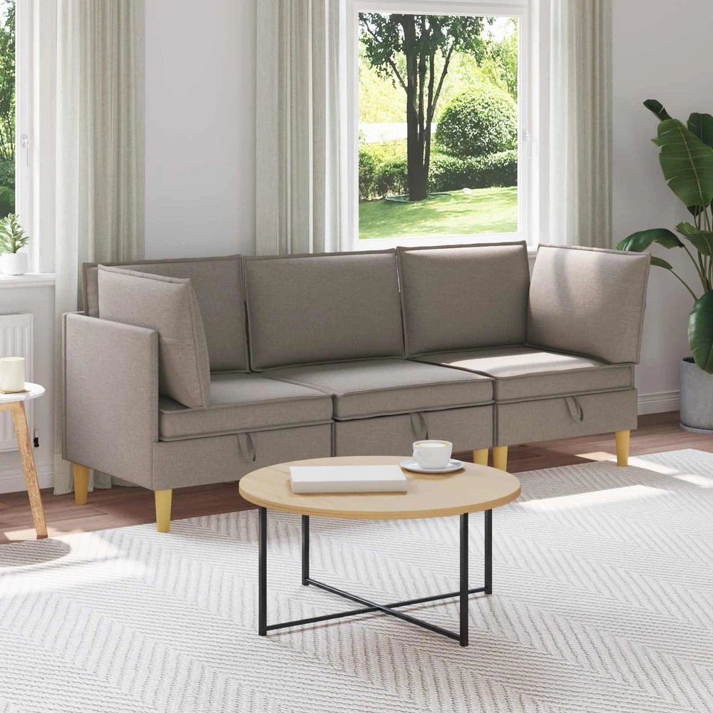 Modulinė sofa su laikymo vieta 3 vnt. Taupe Audinys