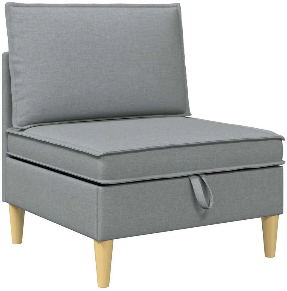 Modulinė sofa su laikymo vieta 4 vnt. Šviesiai pilka Audinys