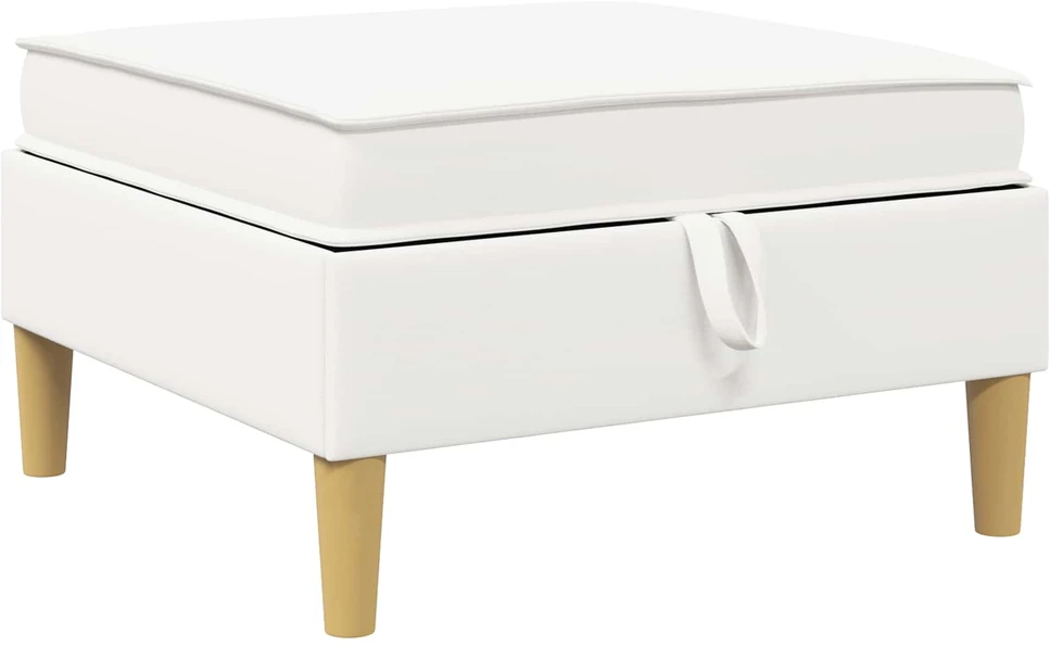 Modulinė sofa su laikymo vieta 4 vnt. Balta Audinys