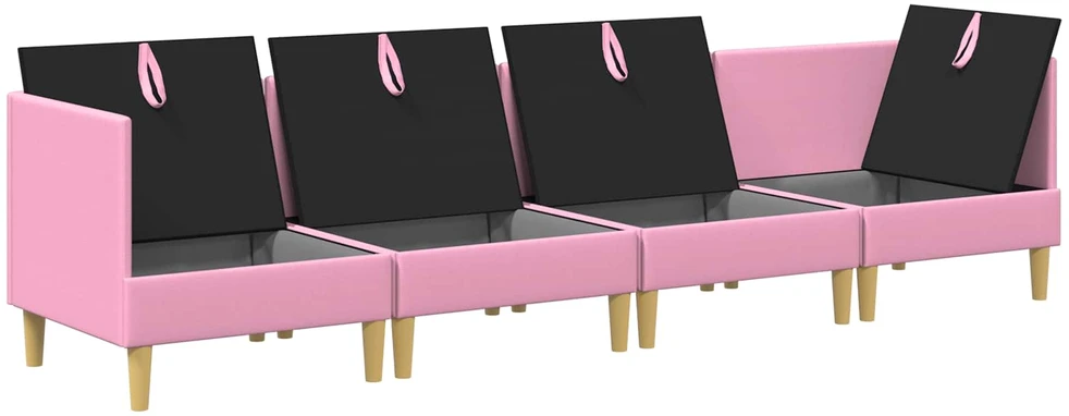 Modulinė sofa su laikymo vieta 4 vnt. Rožinė Audinys