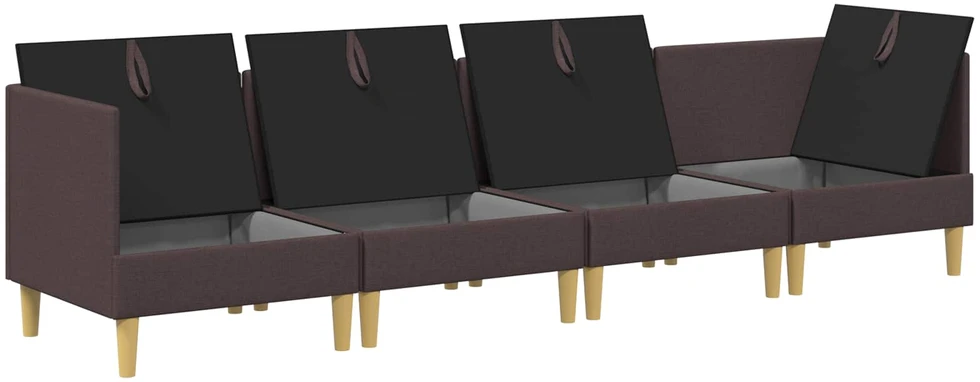 Modulinė sofa su laikymo vieta 4 vnt. Tamsiai rudas Audinys
