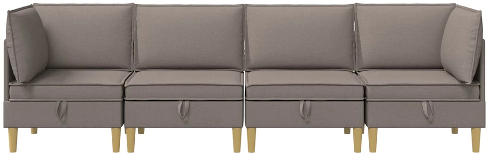 Modulinė sofa su laikymo vieta 4 vnt. Taupe Audinys