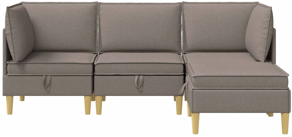 Modulinė sofa su laikymo vieta 4 vnt. Taupe Audinys