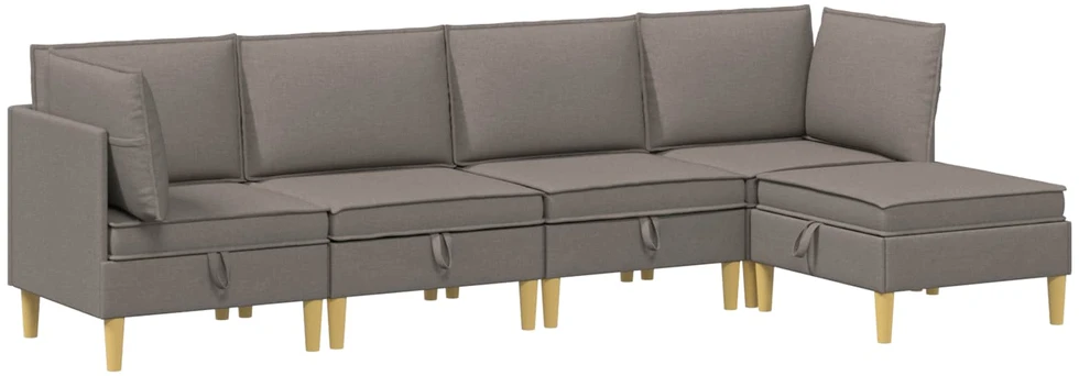 Modulinė sofa su laikymo vieta 5 vnt. Taupe Audinys