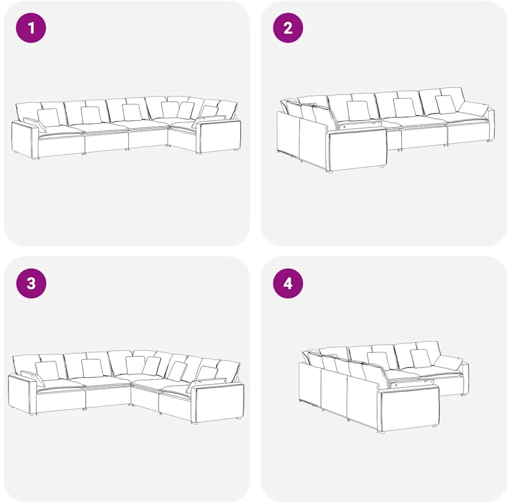 Modulinė sofa su pagalvėlėmis, aksominė, tamsiai pilka