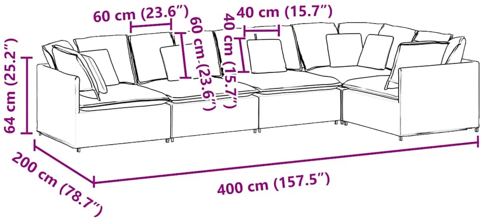 Modulinė sofa su pagalvėlėmis, aksominė, tamsiai pilka