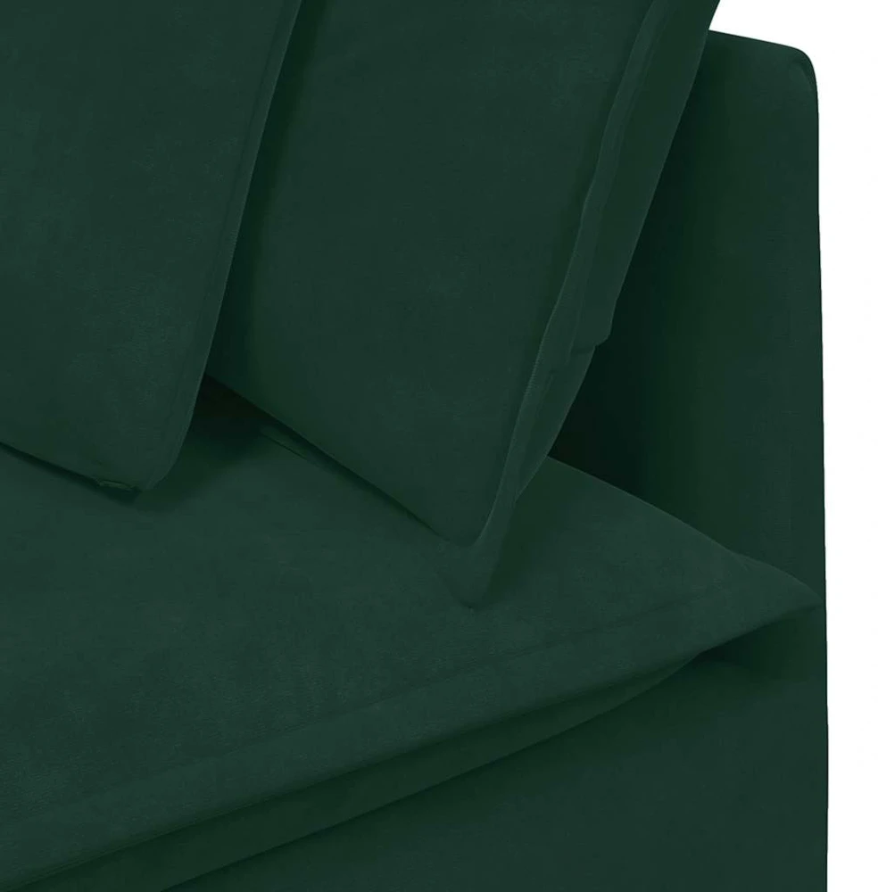 Modulinė sofa su pagalvėlėmis, aksominė, tamsiai žalia