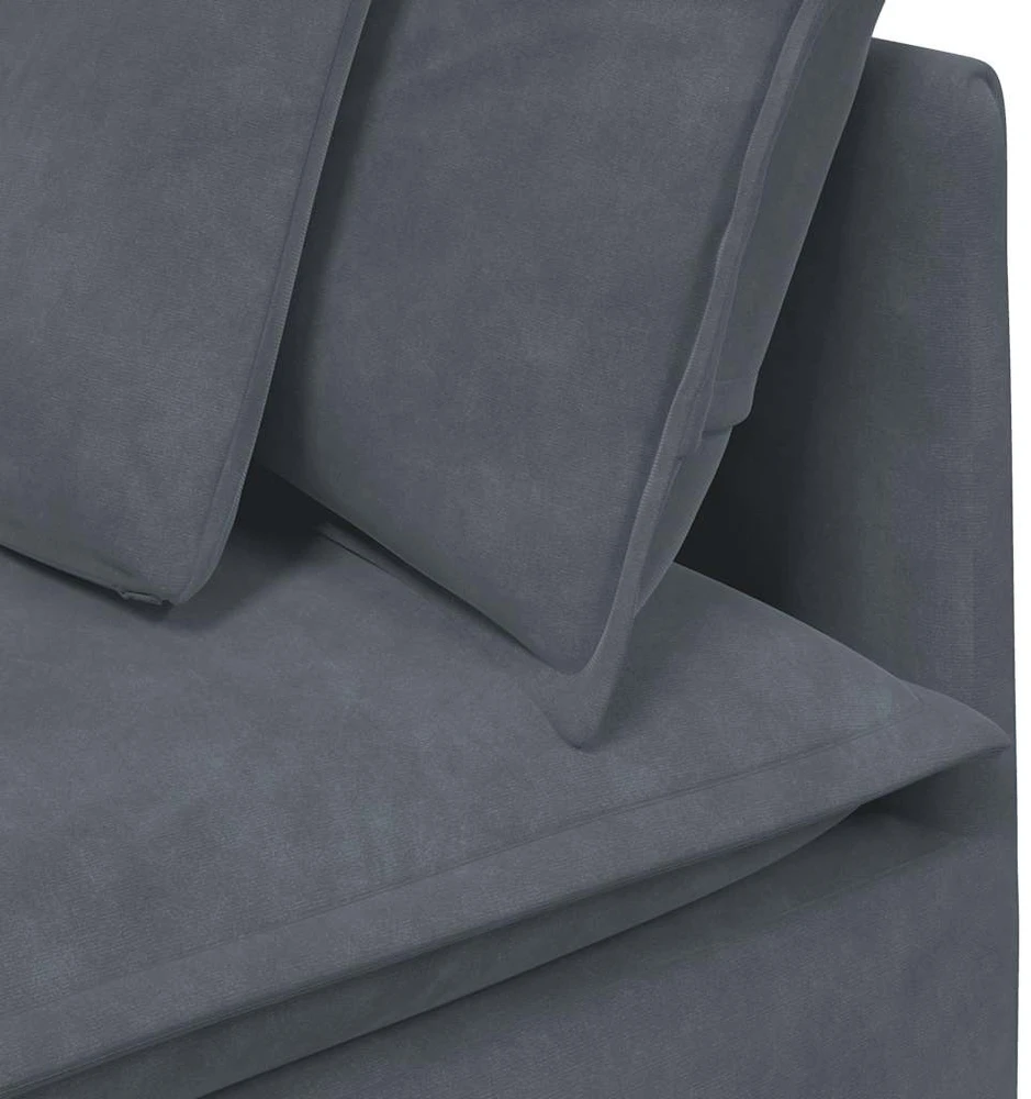 Modulinė sofa su pagalvėlėmis, aksominė, tamsiai pilka