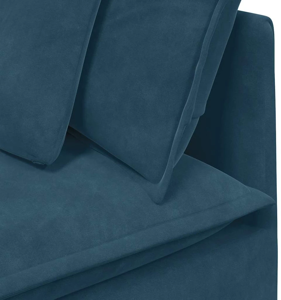 Modulinė sofa su pagalvėlėmis, aksominė, mėlyna