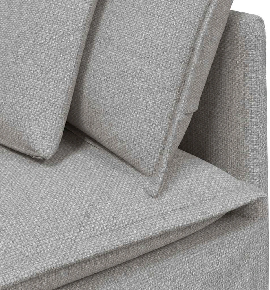 Modulinė sofa su pagalvėlėmis, audinys, debesų pilka