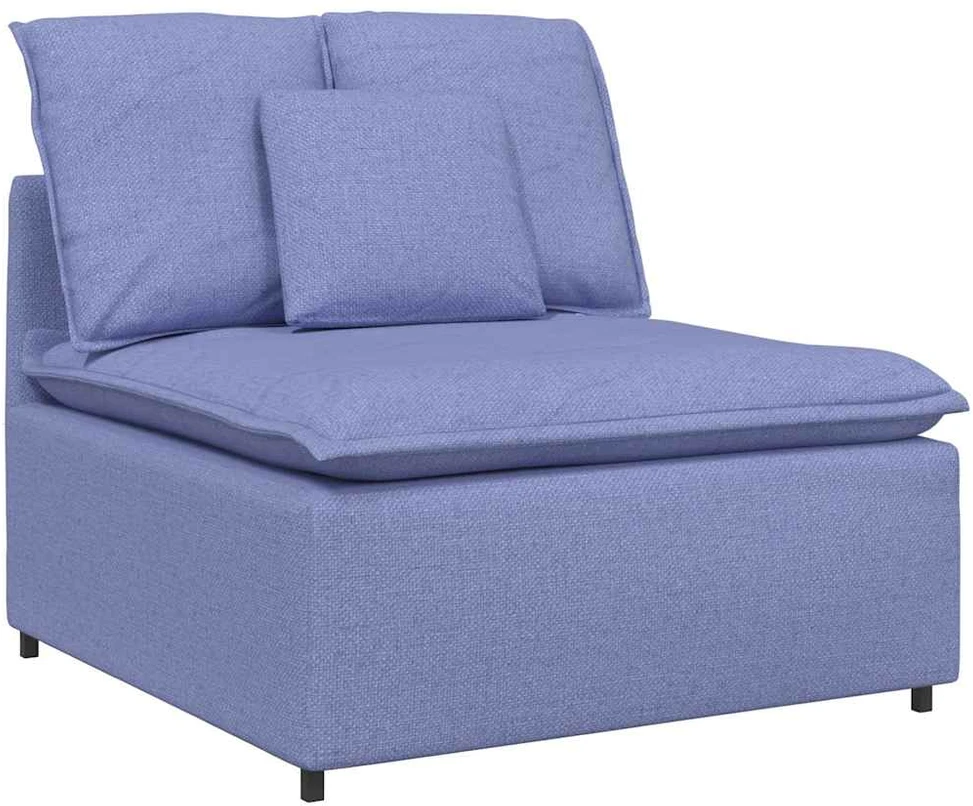Modulinė sofa su pagalvėlėmis, audinys, džinso mėlyna