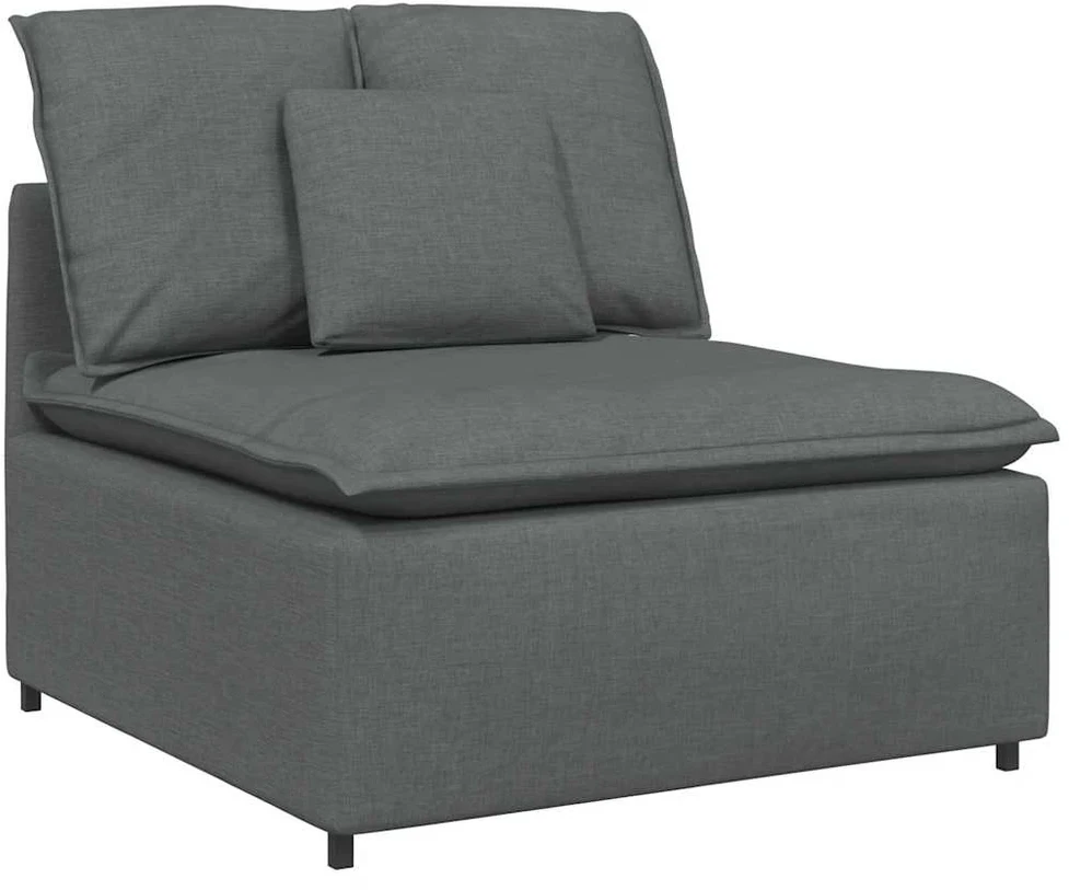 Modulinė sofa su pagalvėlėmis, audinys, tamsiai pilka