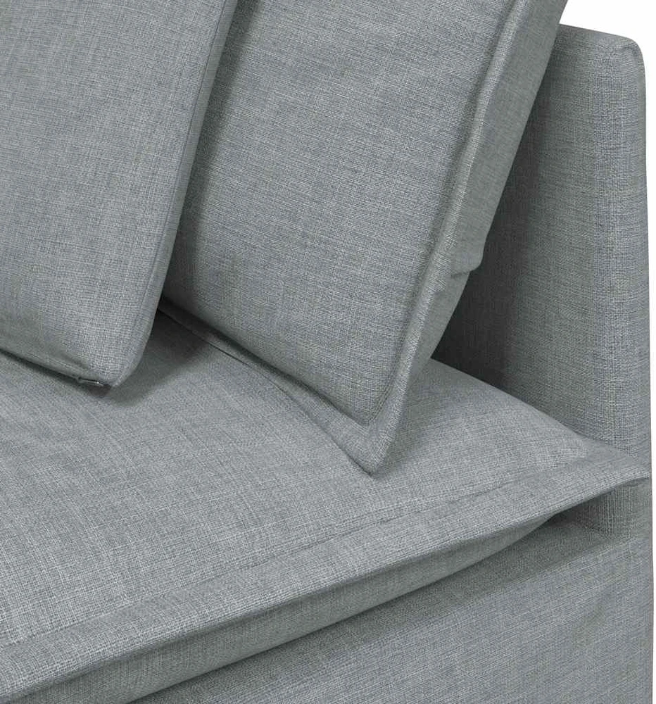 Modulinė sofa su pagalvėlėmis, audinys, šviesiai pilka