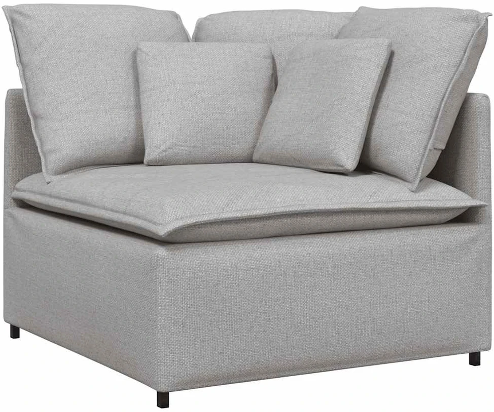 Modulinė sofa su pagalvėlėmis, audinys, debesų pilka