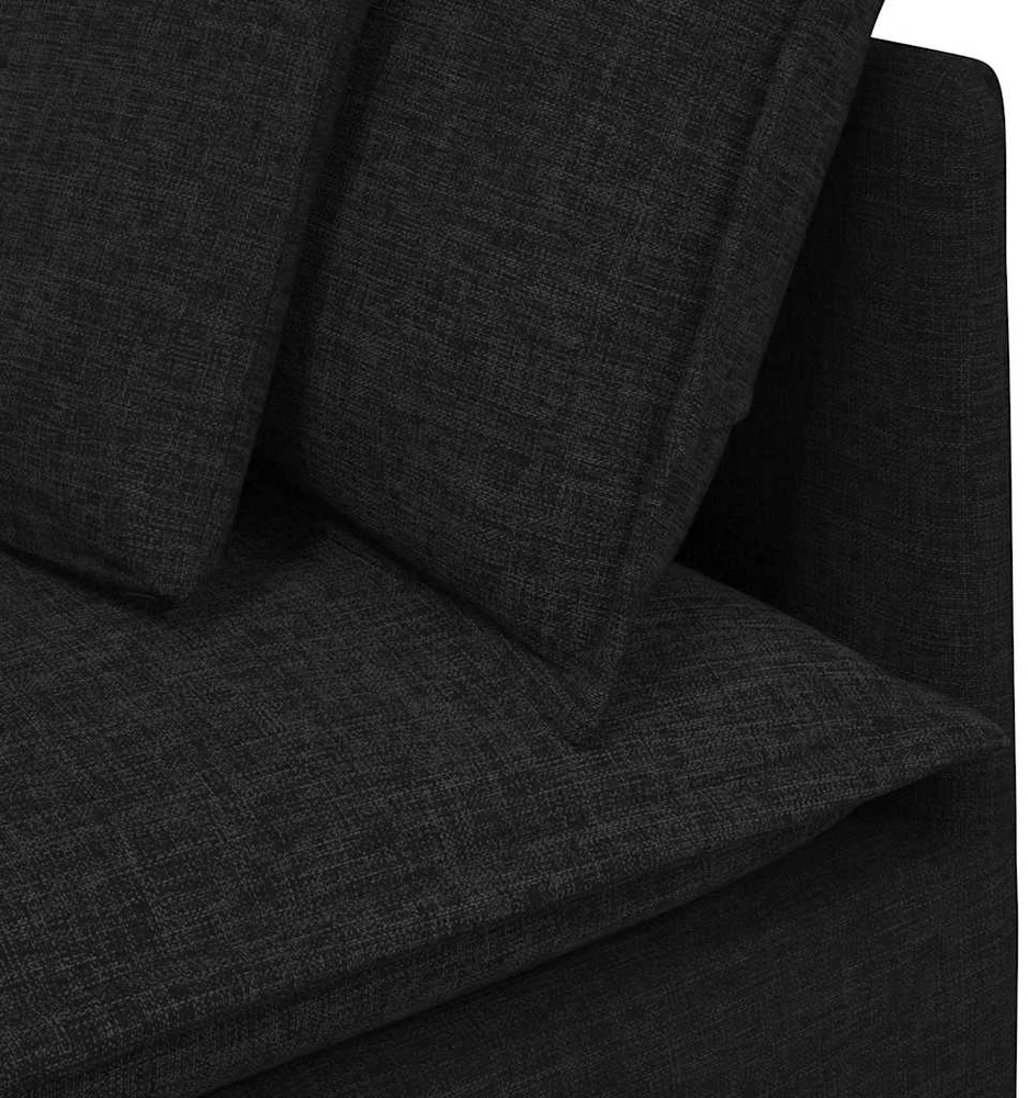 Modulinė sofa su pagalvėlėmis, audinys, juoda
