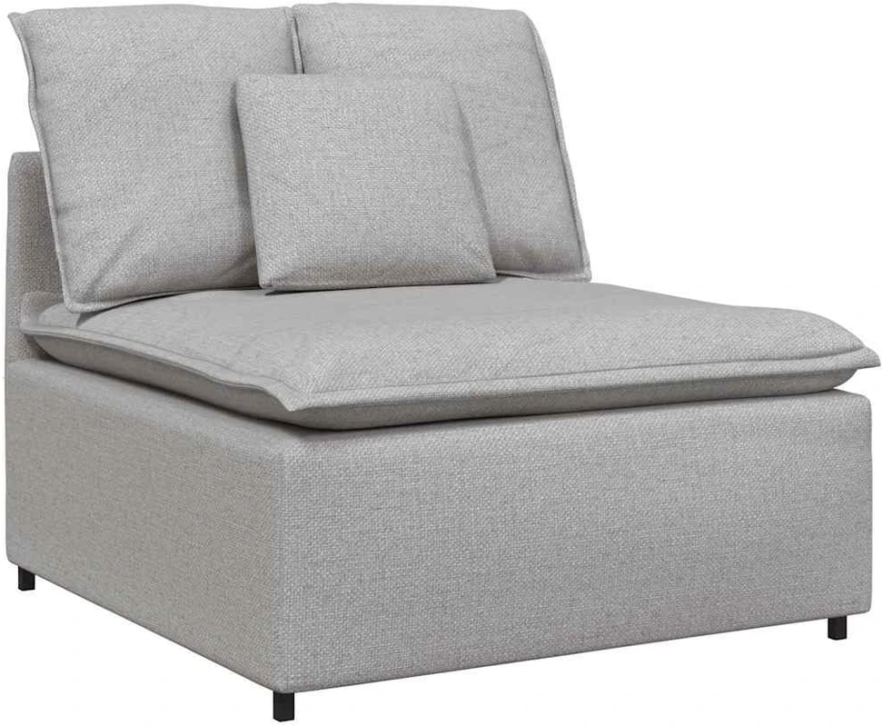 Modulinė sofa su pagalvėlėmis, audinys, debesų pilka