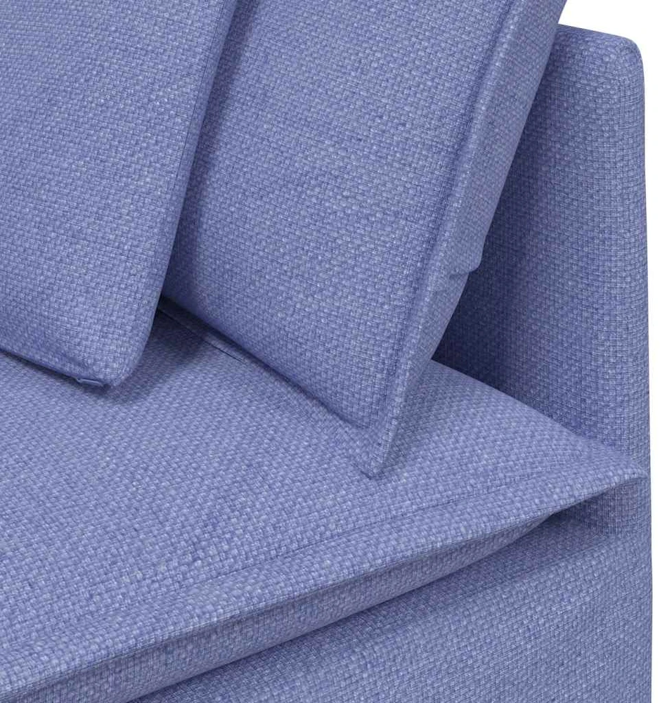 Modulinė sofa su pagalvėlėmis, audinys, džinso mėlyna