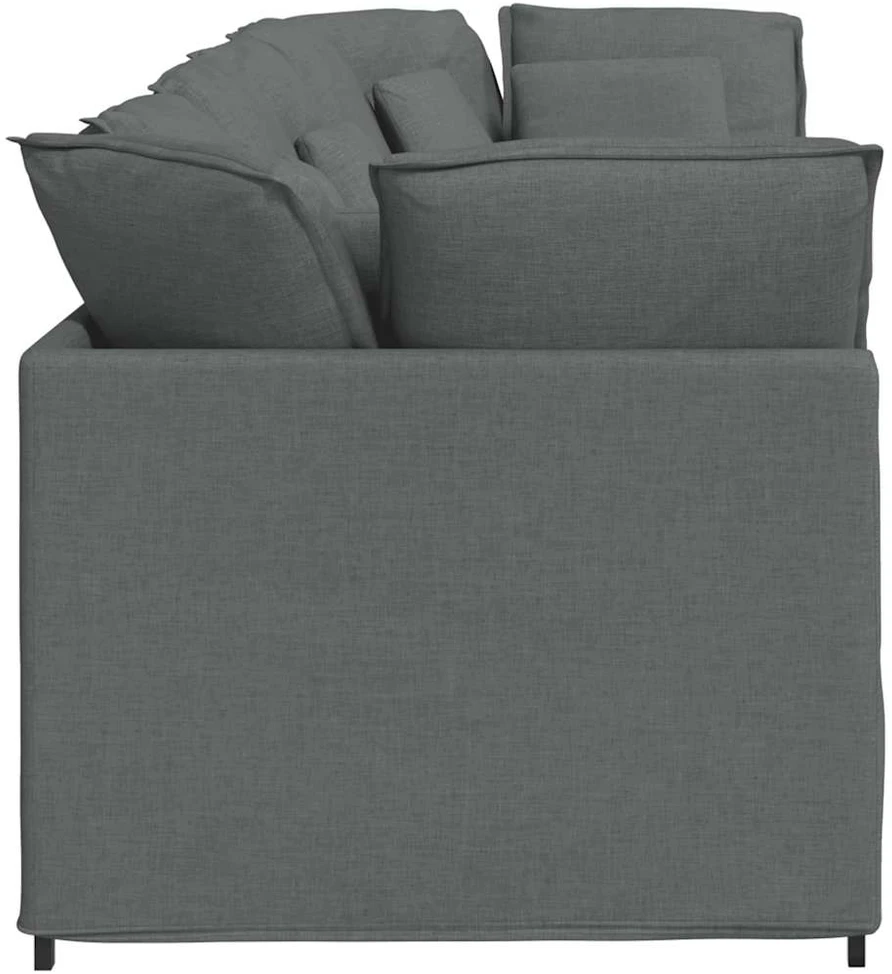 Modulinė sofa su pagalvėlėmis, audinys, tamsiai pilka