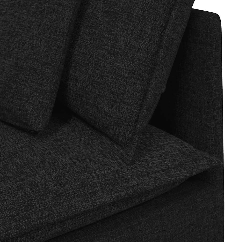 Modulinė sofa su pagalvėlėmis, audinys, juoda