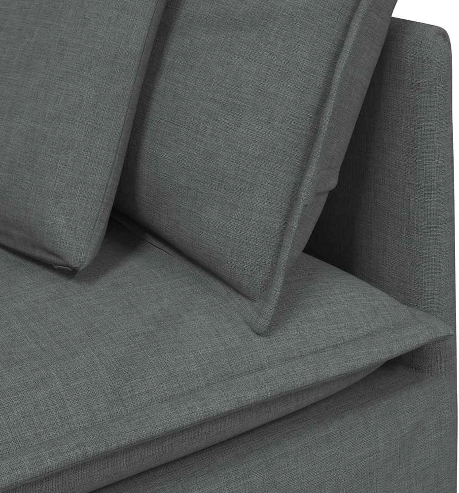 Modulinė sofa su pagalvėlėmis, audinys, tamsiai pilka