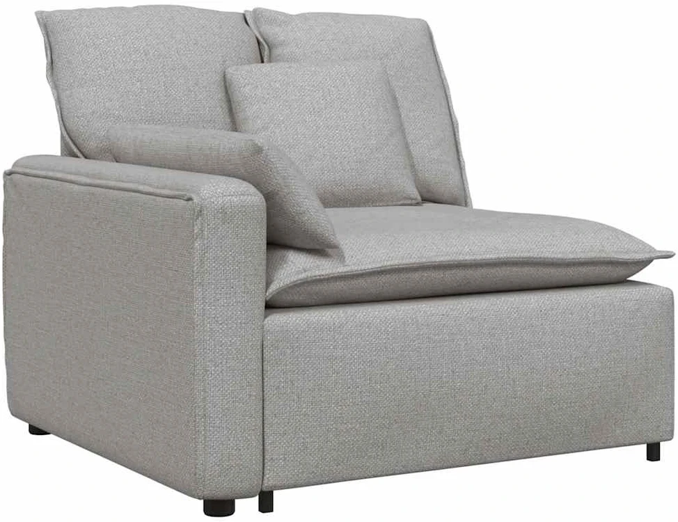 Modulinė sofa su pagalvėlėmis, audinys, debesų pilka
