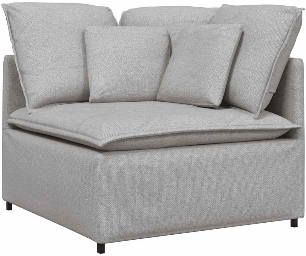 Modulinė sofa su pagalvėlėmis, audinys, debesų pilka