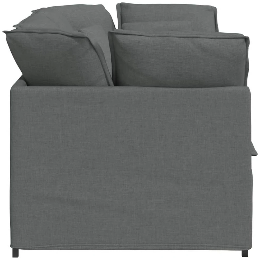 Modulinė sofa su pagalvėlėmis, audinys, tamsiai pilka