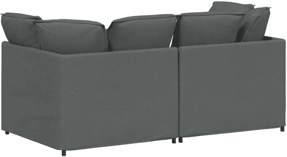 Modulinė sofa su pagalvėlėmis, audinys, tamsiai pilka