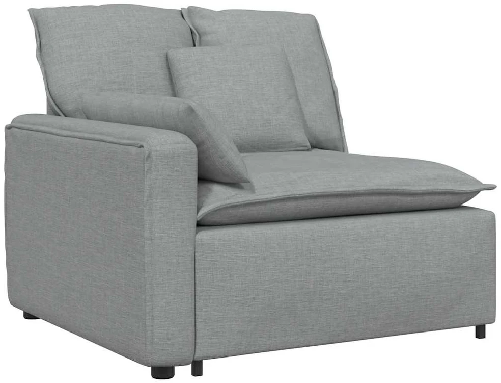 Modulinė sofa su pagalvėlėmis, audinys, šviesiai pilka