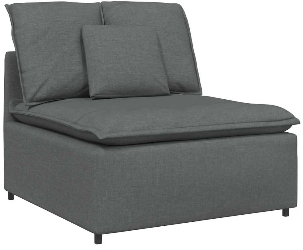 Modulinė sofa su pagalvėlėmis, audinys, tamsiai pilka