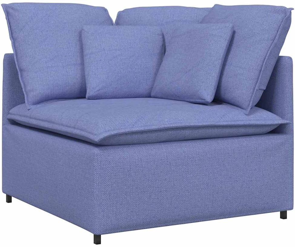 Modulinė sofa su pagalvėlėmis, audinys, džinso mėlyna