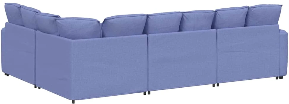 Modulinė sofa su pagalvėlėmis, audinys, džinso mėlyna