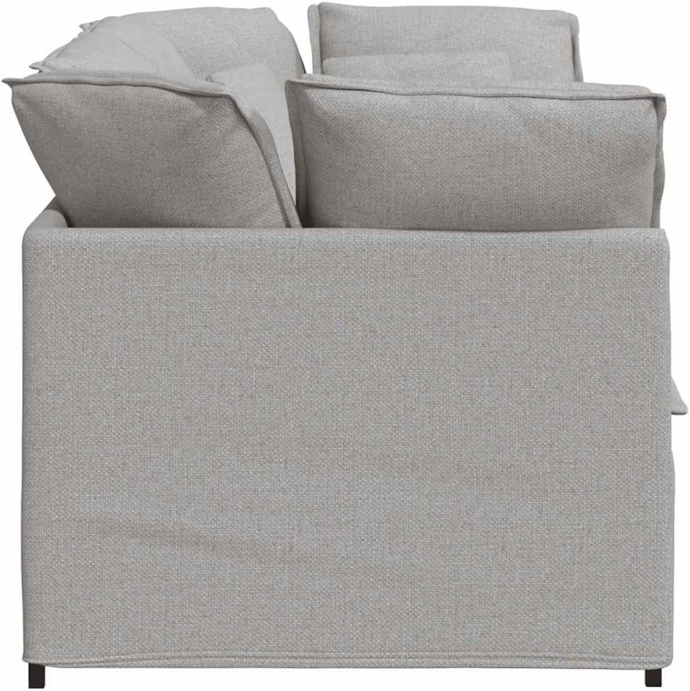 Modulinė sofa su pagalvėlėmis, audinys, debesų pilka