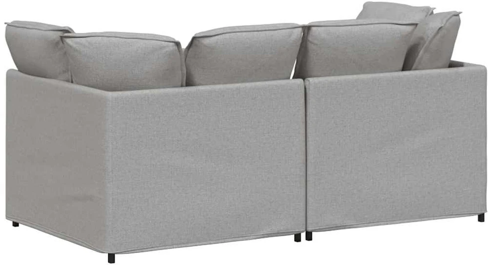 Modulinė sofa su pagalvėlėmis, audinys, debesų pilka