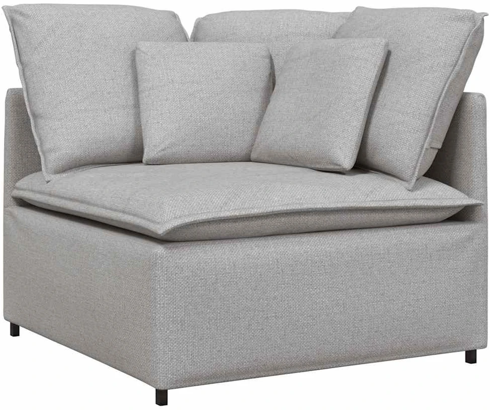 Modulinė sofa su pagalvėlėmis, audinys, debesų pilka