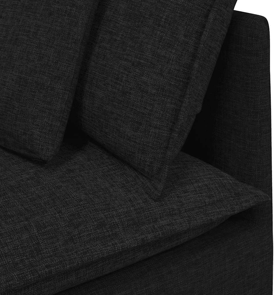 Modulinė sofa su pagalvėlėmis, audinys, juoda