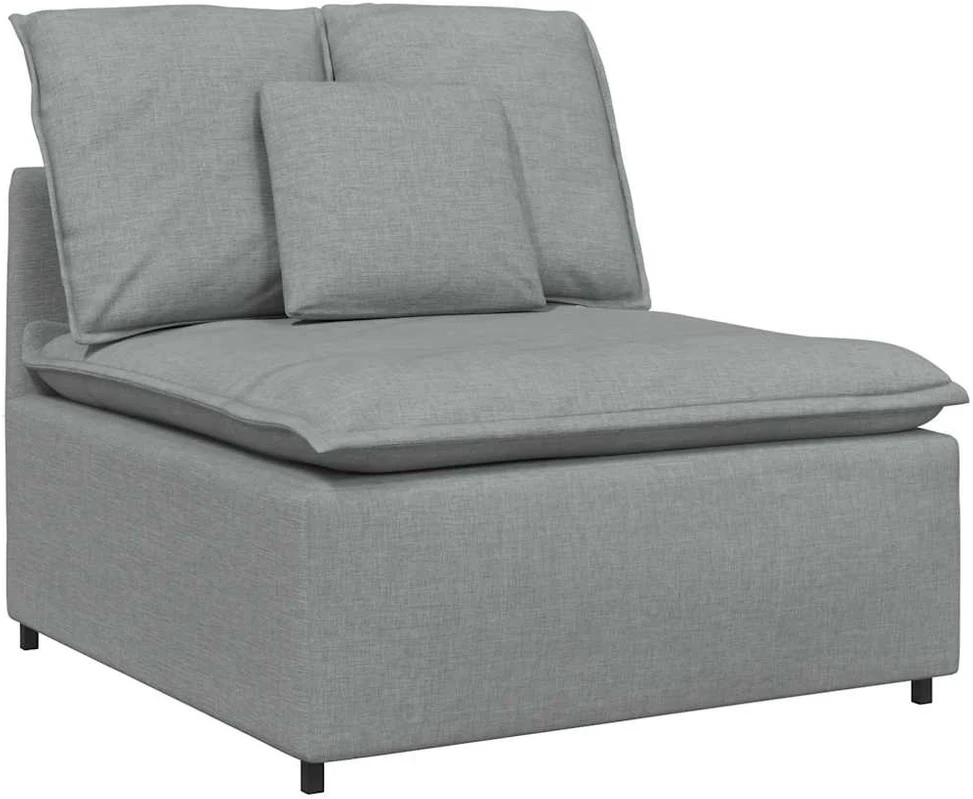 Modulinė sofa su pagalvėlėmis, audinys, šviesiai pilka