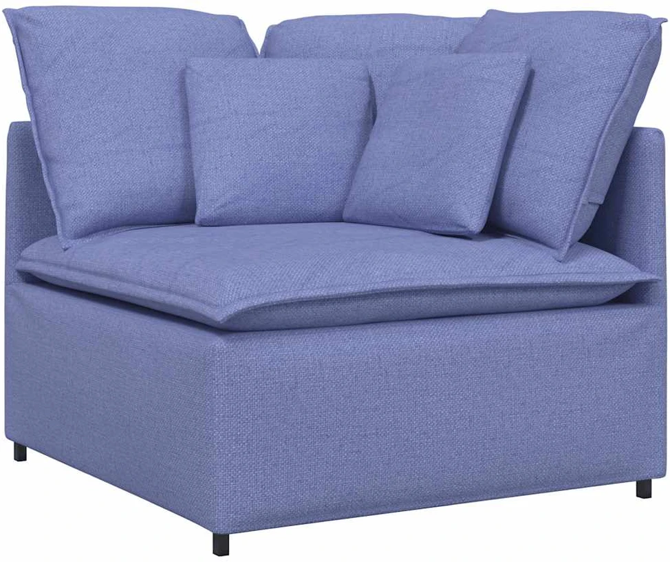 Modulinė sofa su pagalvėlėmis, audinys, džinso mėlyna