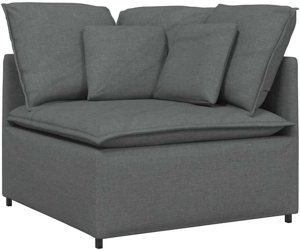 Modulinė sofa su pagalvėlėmis, audinys, tamsiai pilka