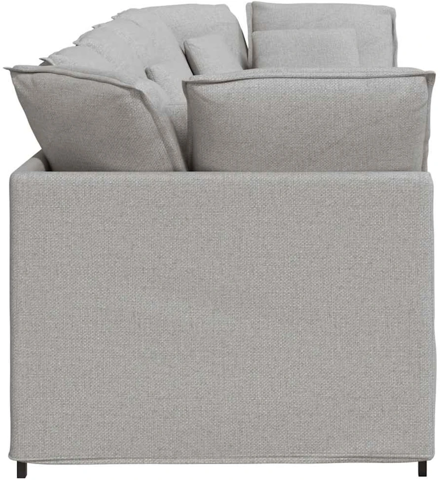 Modulinė sofa su pagalvėlėmis, audinys, debesų pilka