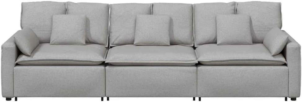Modulinė sofa su pagalvėlėmis, debesų pilka