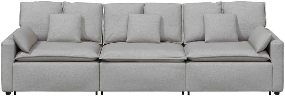 Modulinė sofa su pagalvėlėmis, debesų pilka