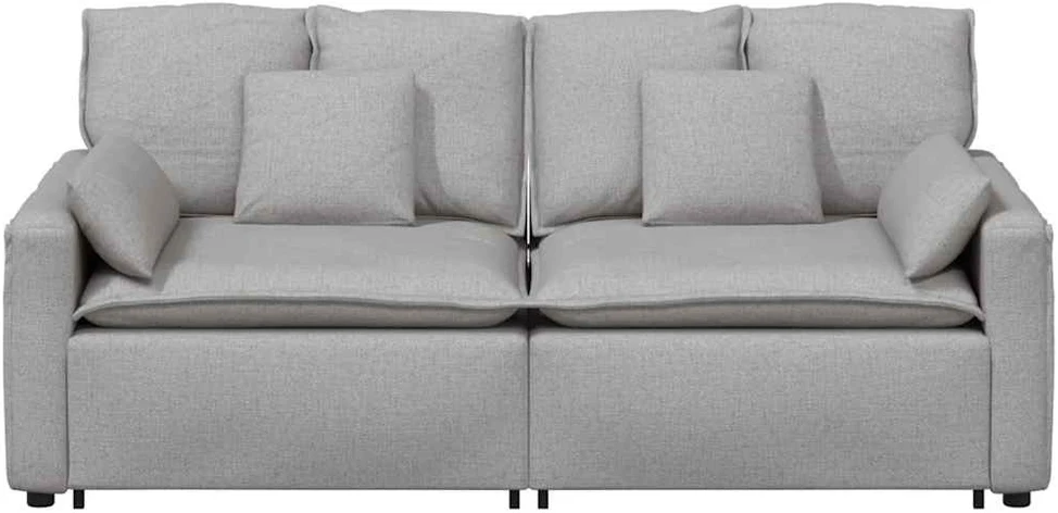 Modulinė sofa su pagalvėlėmis, debesų pilka