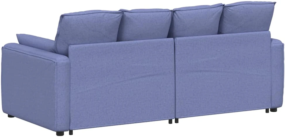 Modulinė sofa su pagalvėlėmis, džinsinės mėlynos spalvos
